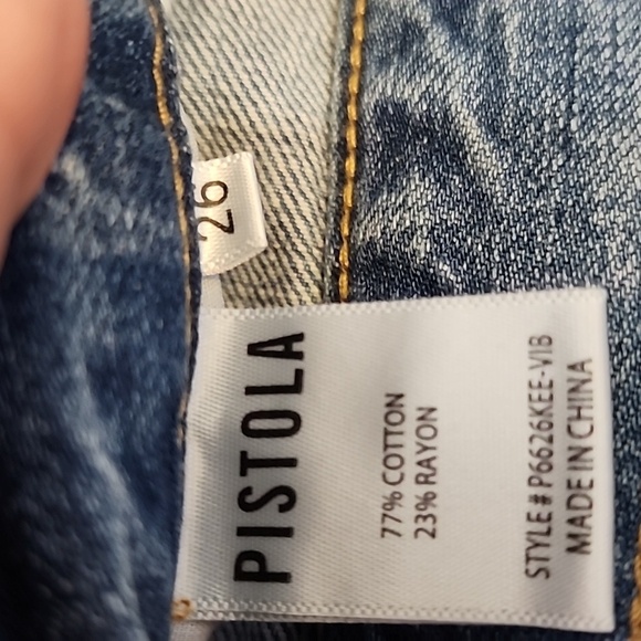 NEW Pistola Presley High Rise Relaxed Roller Jean Distressed Straight Leg Luxury - Picture 12 of 14